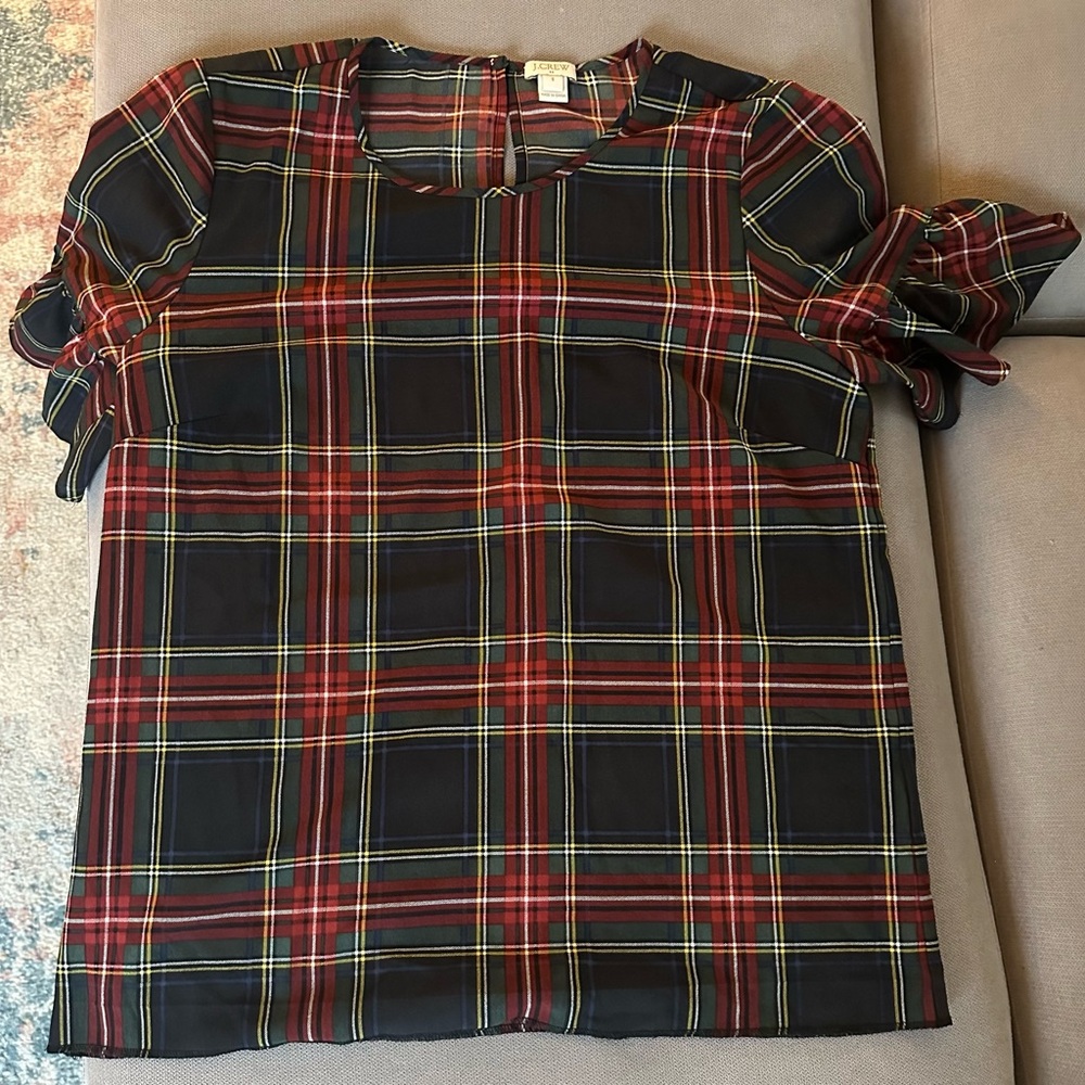 J. Crew Red and Black Plaid Blouse